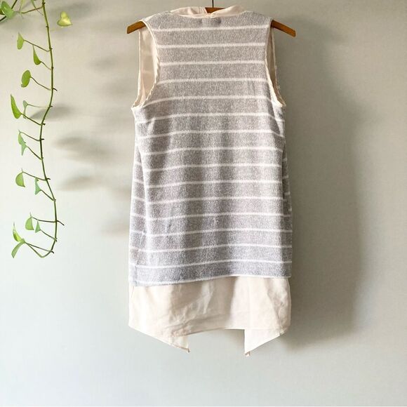 Pleione Lagenlook Long Line Open Handkerchief Vest 2 Layers SP - Picture 3 of 4